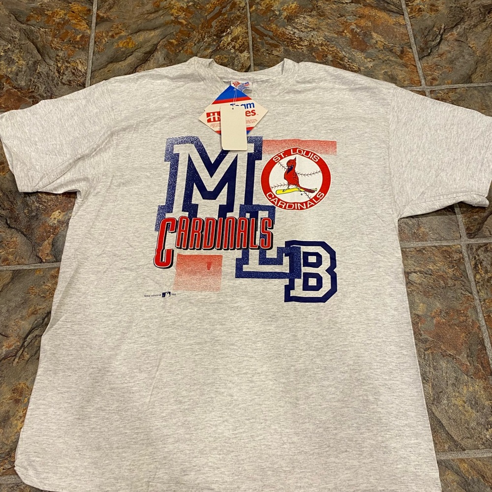 Vintage Hanes Single Stitch Gray MLB St Louis Cardinals Short Sleeve Tee